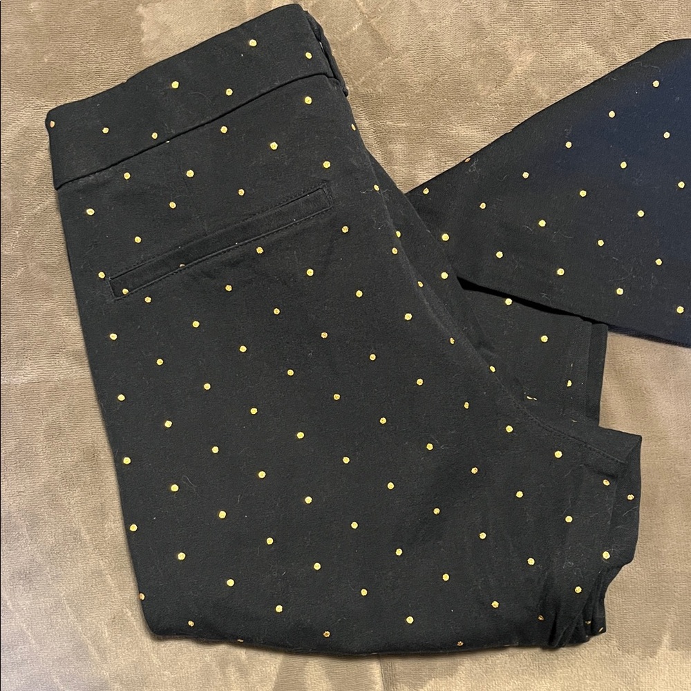 Old Navy Pixie Pants - Black with Gold Polka Dots